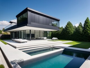 Luxury modern house, generative ai