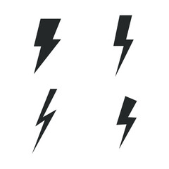 Lightning icon set on white background. vector illustration EPS