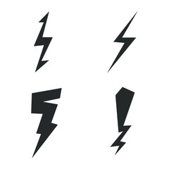 Lightning icon set on white background. vector illustration EPS