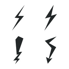 Lightning icon set on white background. vector illustration EPS