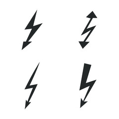 Lightning icon set on white background. vector illustration EPS