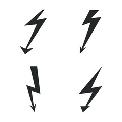 Lightning icon set on white background. vector illustration EPS