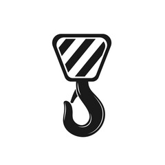 Lifting hook with rope isolated on a white background.