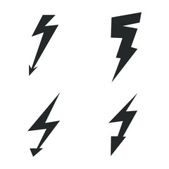 Lightning icon set on white background. vector illustration EPS
