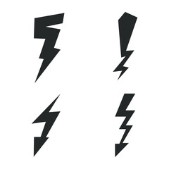 Lightning icon set on white background. vector illustration EPS