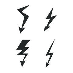 Lightning icon set on white background. vector illustration EPS