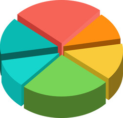 Obraz premium 3d pie chart six pieces.Infographic isometric puzzle circular template.report, business analytics, data .