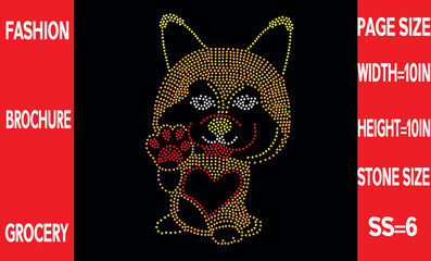 rhinestone cat ,Cat animal one line. Vector illustration.background.Minimalist cats  hand drawn style. You can use it as a bead embroidery, glitter or foil print on your T-S