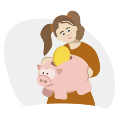 Piggy-bank. Bank account security. Business success. Money income. 
