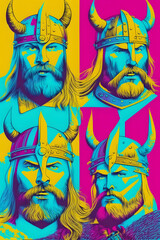 Obraz premium Human Viking pin up style Art with Generative AI.