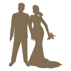 Hochzeit, Wedding,  süße Braut und Bräutigam, einzeln auf weißem, Rosen  Hintergrund, Vektorgrafik