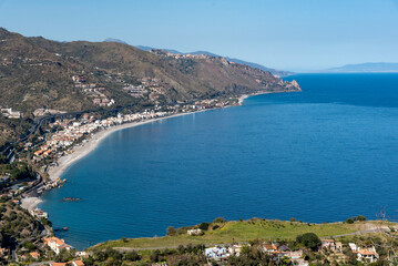 Fototapeta na wymiar view of the Ionian sea in Sicily