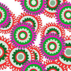 Abstract chamomile flower seamless pattern. Creative floral endless background.