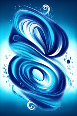 logo style, water and air mixing in swirls, indigo sparkles - generative ai