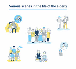 シニア世代のさまざまなライフシーン　セット