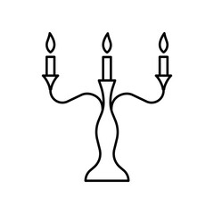 Candlestick vector icon. Three candles in candlestick isolated on white background.