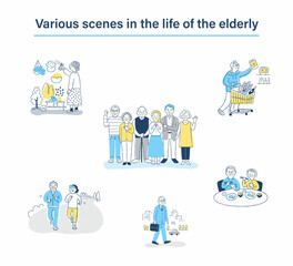 シニア世代のさまざまなライフシーン　セット