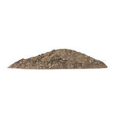 Heap of rubble and debris  isolated transparent background 3d rendering
