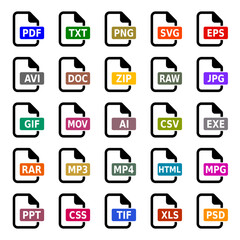 Format dokumentu - zestaw ikon