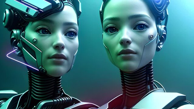 A fantastic creature, an android robot from the future, created with the help of artificial intelligence.