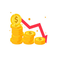 financial vector illustration, profit, wallet, money, gold coins. suitable for business and finance, banner.
