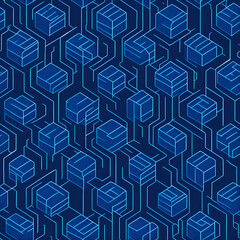 cyber lines, seamless pattern, Generative AI