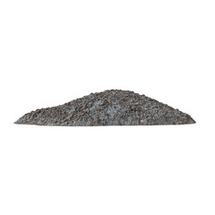 Heap of rubble and debris  isolated transparent background 3d rendering
