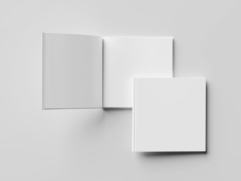 Square book mockup blank