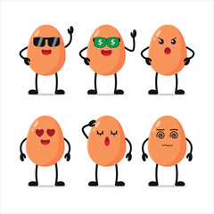 cute egg face expression with various activity vector illustration character