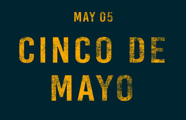 Naklejka na ściany i meble Happy Cinco de Mayo, May 05. Calendar of May Text Effect, design