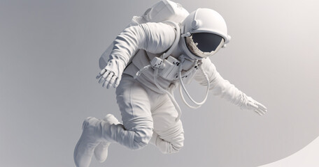 an astronaut is flying through the air