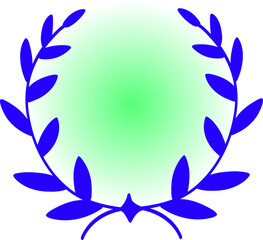 green gradient blue ceremonial frame with laurel wreath