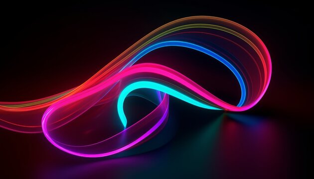 Neon Lights Glowing Vaporwave Outrun Generative AI © Cloudspit