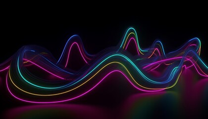 Neon Lights Glowing Vaporwave Outrun Generative AI