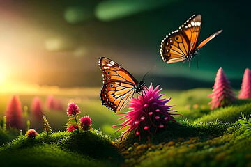 Schmetterling mit Blume
