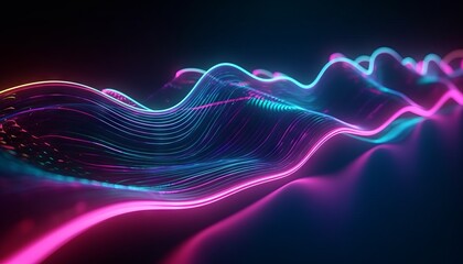 Neon Lights Glowing Vaporwave Outrun Generative AI