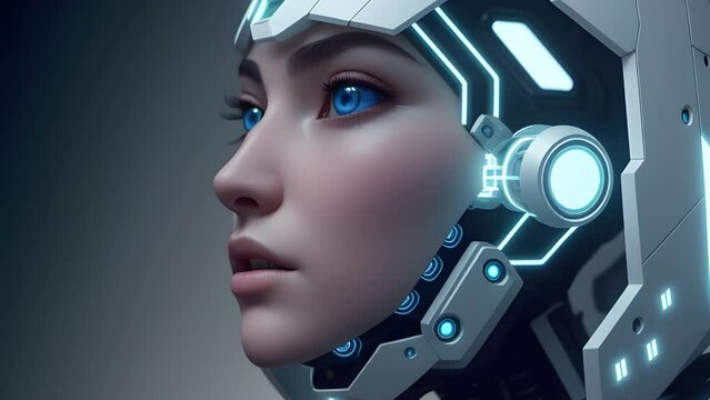 A fantastic creature, an android robot from the future, created with the help of artificial intelligence.