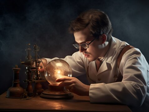 Scientist Discovering a groundbreaking new scientific theory or invention