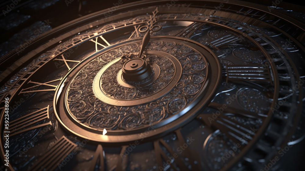 Poster a close up of a clock with roman numerals