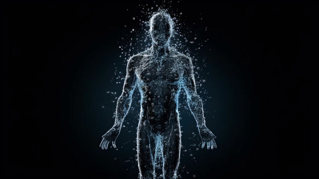 a human body made of water