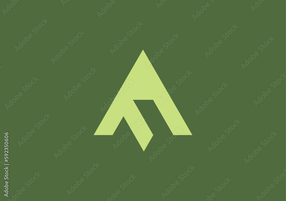 Poster simple monogram logo based on a f and up arrow symbol