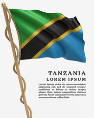 White Backround Flag Of TANZANIA