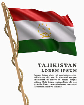 White Backround Flag Of TAJIKISTAN