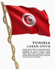 White Backround Flag Of TUNISIA