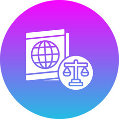 Legal passport Gradient Circle Glyph Inverted Icon
