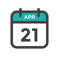 April 21 Calendar Day or Calender Date for Deadline or Appointment