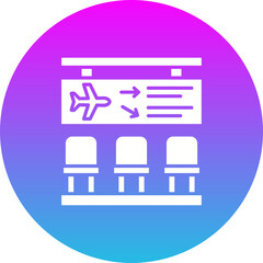 Waiting room Gradient Circle Glyph Inverted Icon