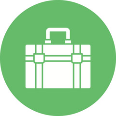 Suitcase Multicolor Circle Glyph Inverted Icon