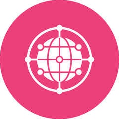 World wide Multicolor Circle Glyph Inverted Icon