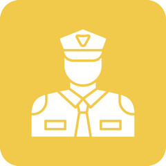 Security guard Multicolor Round Corner Glyph Inverted Icon